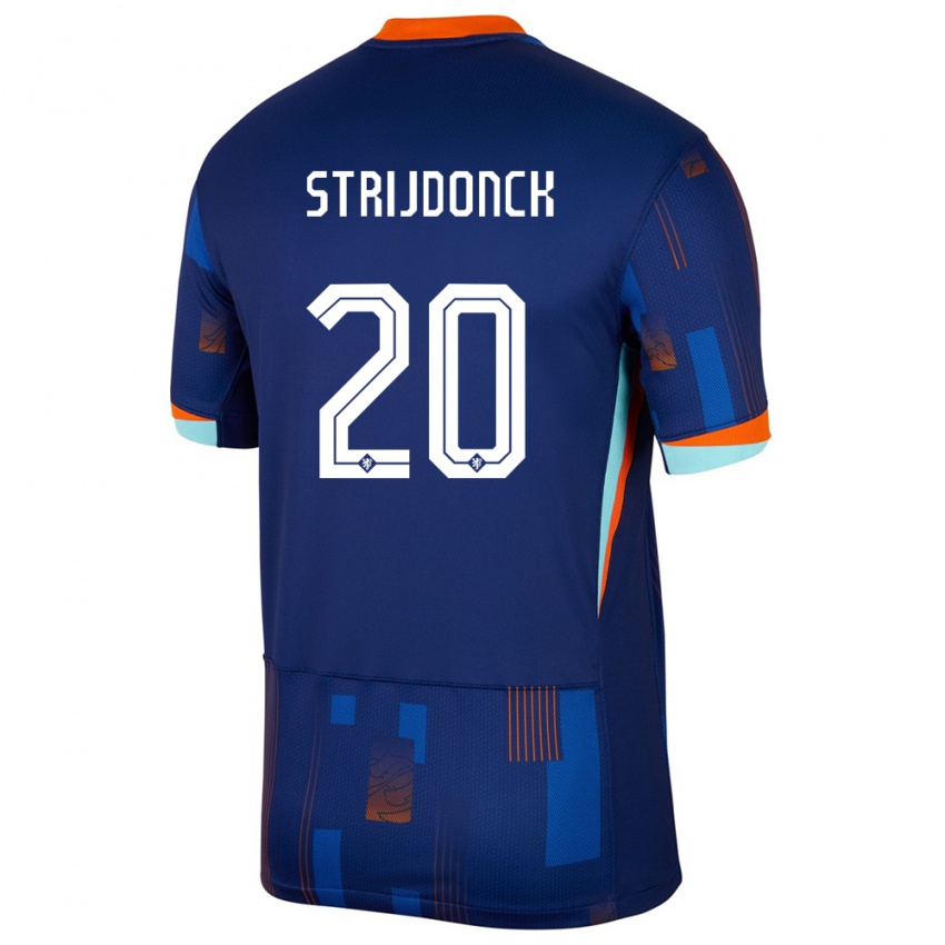 Niño Camiseta Países Bajos Bayren Strijdonck #20 Azul 2ª Equipación 24-26 La Camisa Argentina