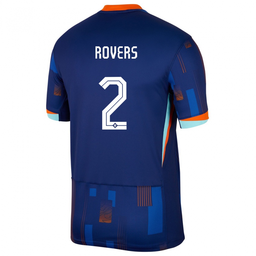 Niño Camiseta Países Bajos Bram Rovers #2 Azul 2ª Equipación 24-26 La Camisa Argentina