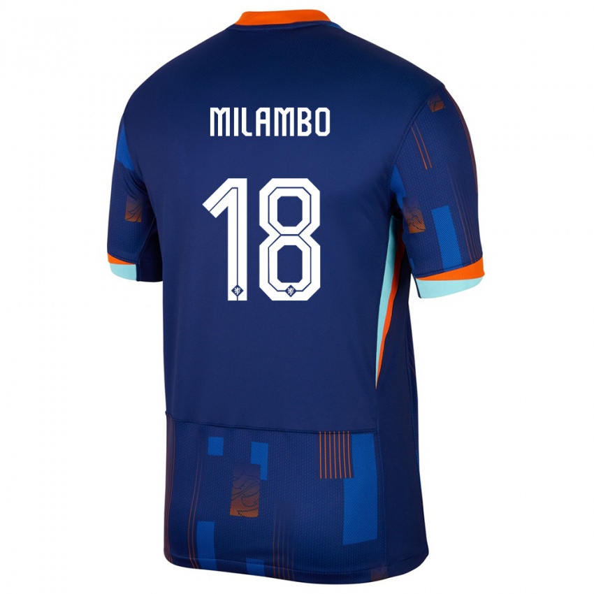 Niño Camiseta Países Bajos Antoni Milambo #18 Azul 2ª Equipación 24-26 La Camisa Argentina