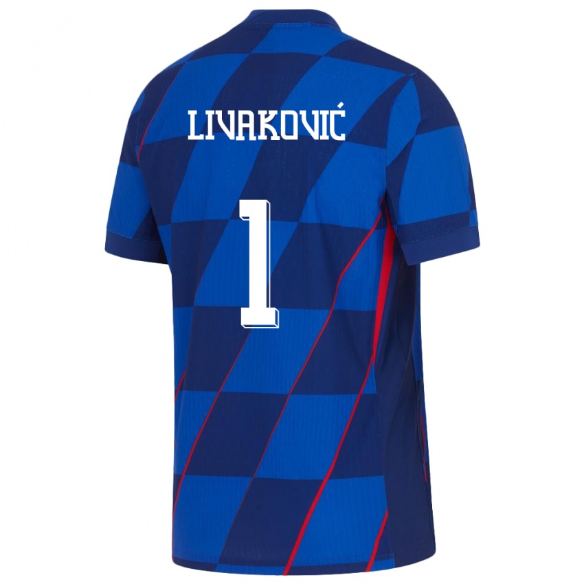 Niño Camiseta Croacia Dominik Livakovic #1 Azul 2ª Equipación 24-26 La Camisa Argentina
