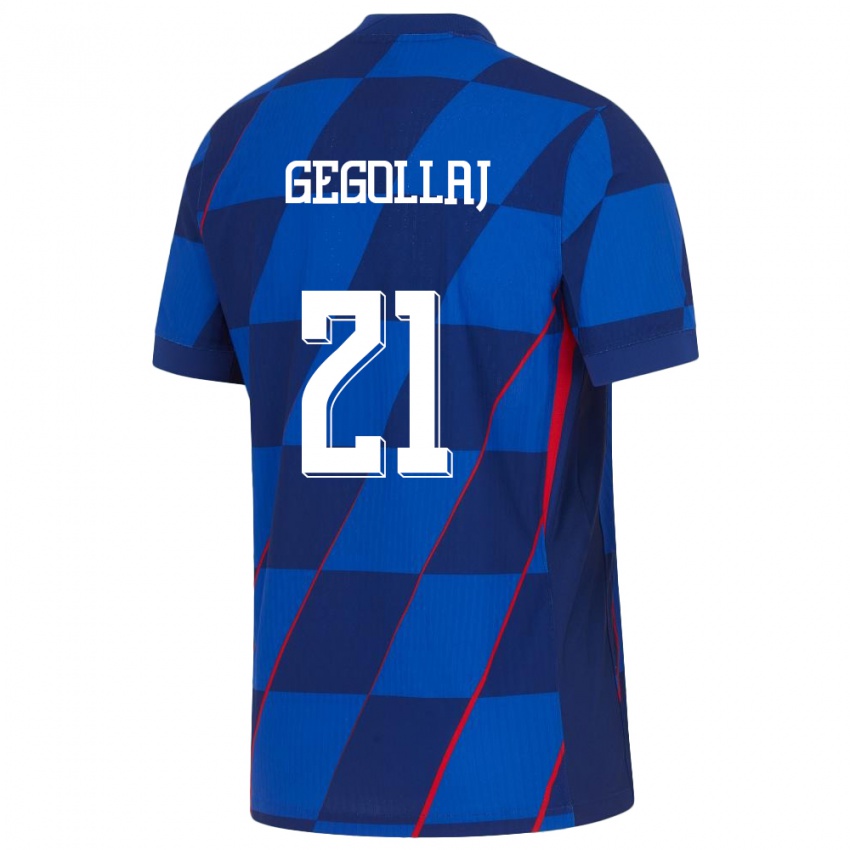 Niño Camiseta Croacia Fatjesa Gegollaj #21 Azul 2ª Equipación 24-26 La Camisa Argentina