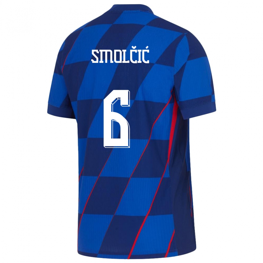 Niño Camiseta Croacia Hrvoje Smolcic #6 Azul 2ª Equipación 24-26 La Camisa Argentina
