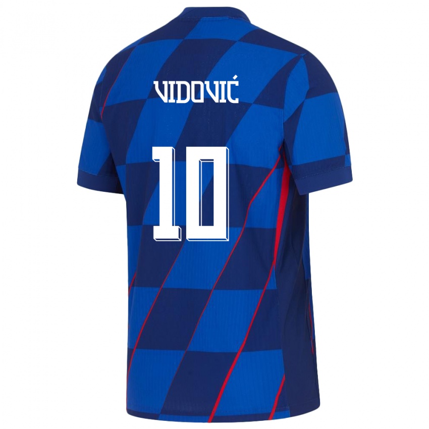 Niño Camiseta Croacia Gabriel Vidovic #10 Azul 2ª Equipación 24-26 La Camisa Argentina