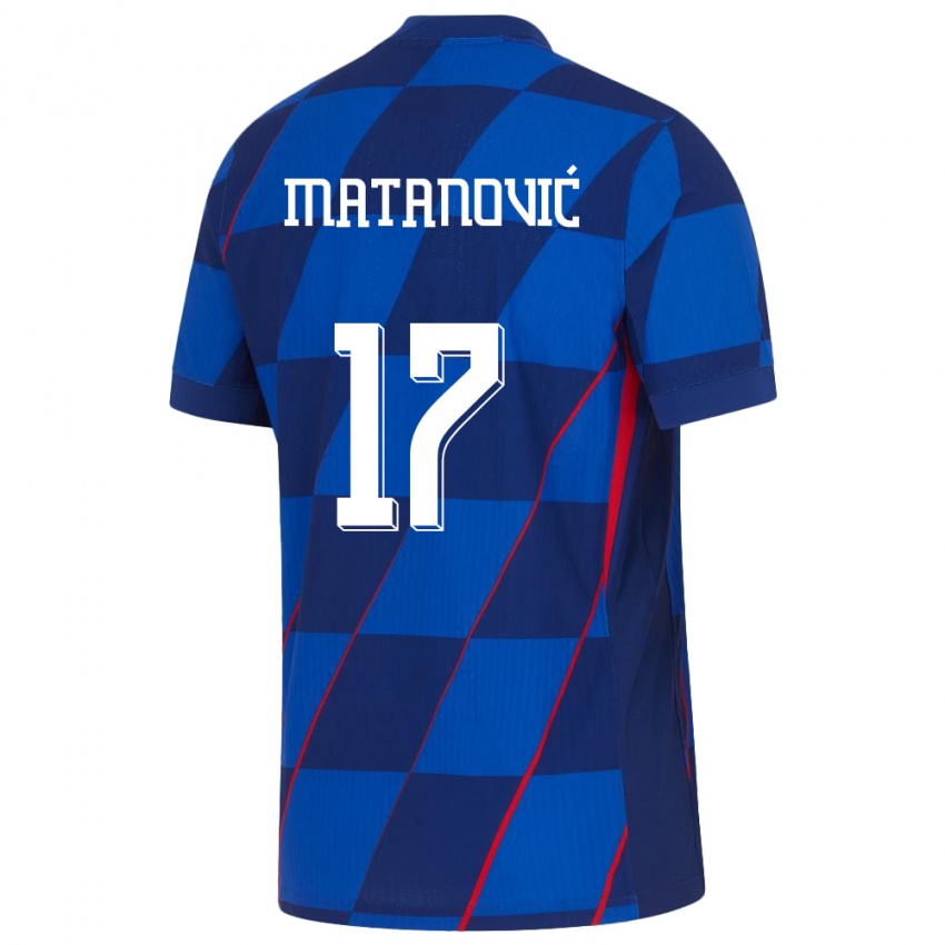 Niño Camiseta Croacia Igor Matanovic #17 Azul 2ª Equipación 24-26 La Camisa Argentina