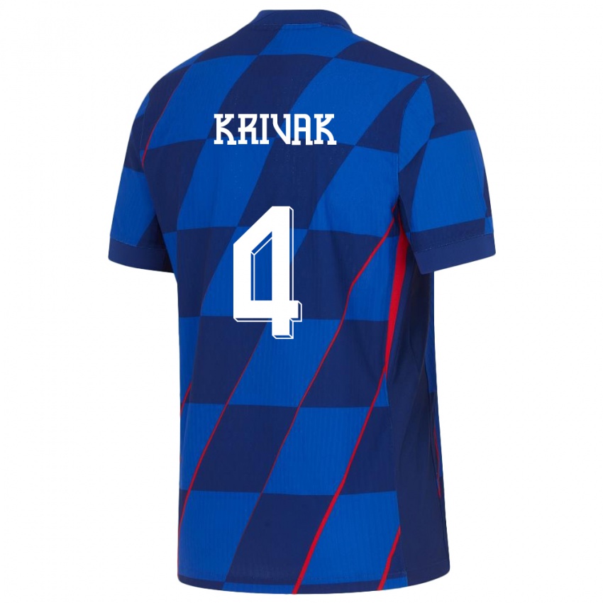 Niño Camiseta Croacia Fabijan Krivak #4 Azul 2ª Equipación 24-26 La Camisa Argentina
