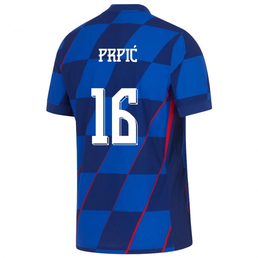 Niño Camiseta Croacia Dominik Prpic #16 Azul 2ª Equipación 24-26 La Camisa Argentina