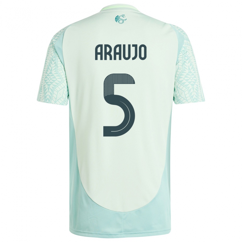 Niño Camiseta México Julian Araujo #5 Lino Verde 2ª Equipación 24-26 La Camisa Argentina