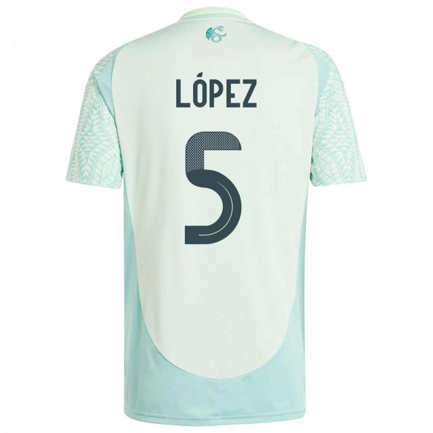 Niño Camiseta México Jimena Lopez #5 Lino Verde 2ª Equipación 24-26 La Camisa Argentina