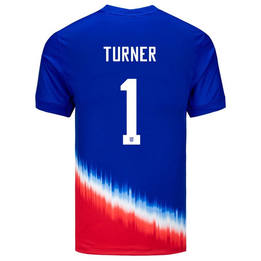 Niño Camiseta Estados Unidos Matt Turner #1 Azul 2ª Equipación 24-26 La Camisa Argentina