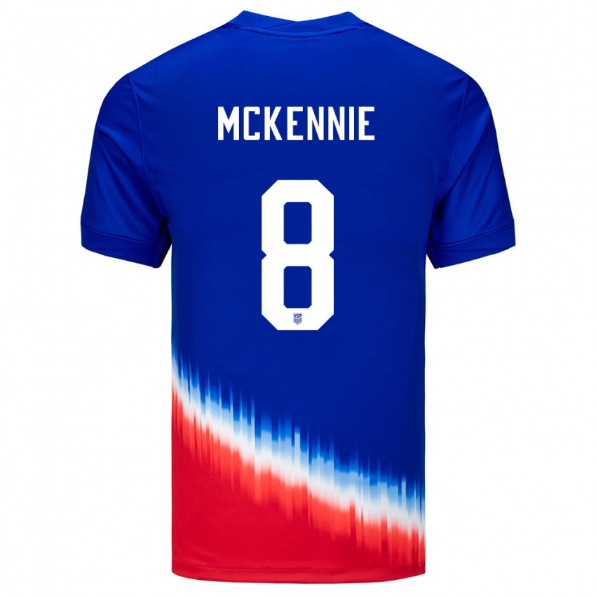 Niño Camiseta Estados Unidos Weston Mckennie #8 Azul 2ª Equipación 24-26 La Camisa Argentina