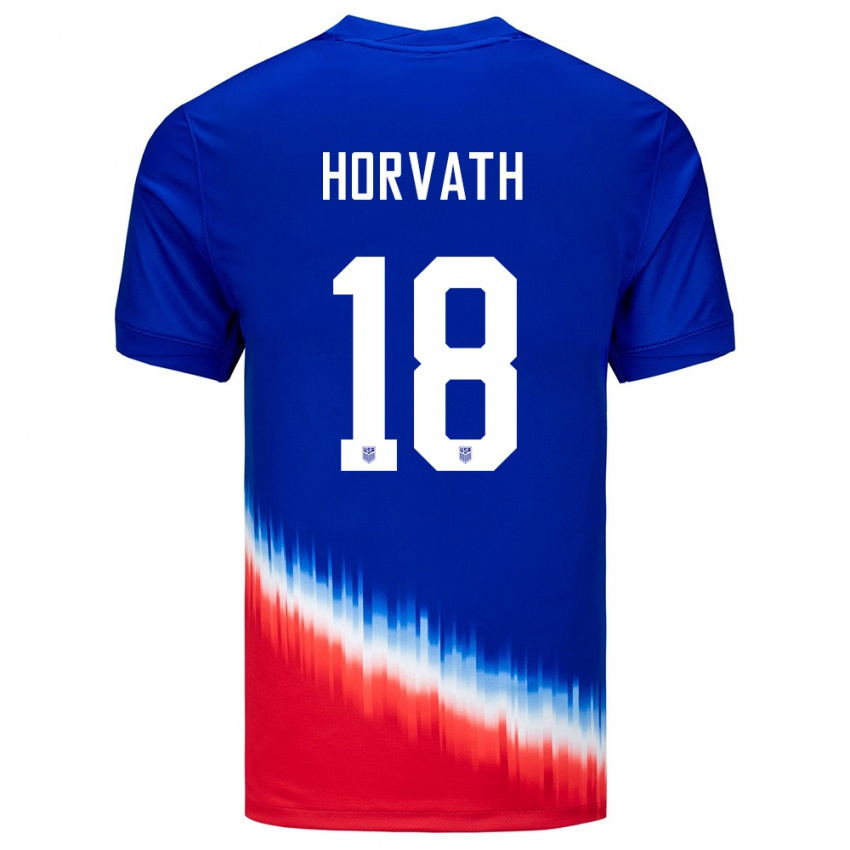 Niño Camiseta Estados Unidos Ethan Horvath #18 Azul 2ª Equipación 24-26 La Camisa Argentina