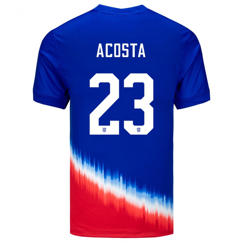 Niño Camiseta Estados Unidos Kellyn Acosta #23 Azul 2ª Equipación 24-26 La Camisa Argentina