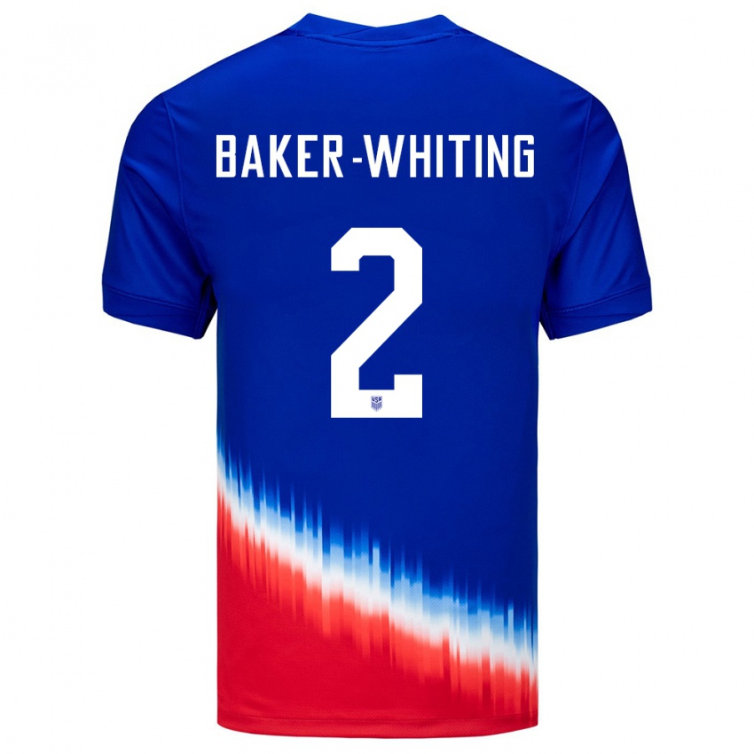 Niño Camiseta Estados Unidos Reed Baker Whiting #2 Azul 2ª Equipación 24-26 La Camisa Argentina