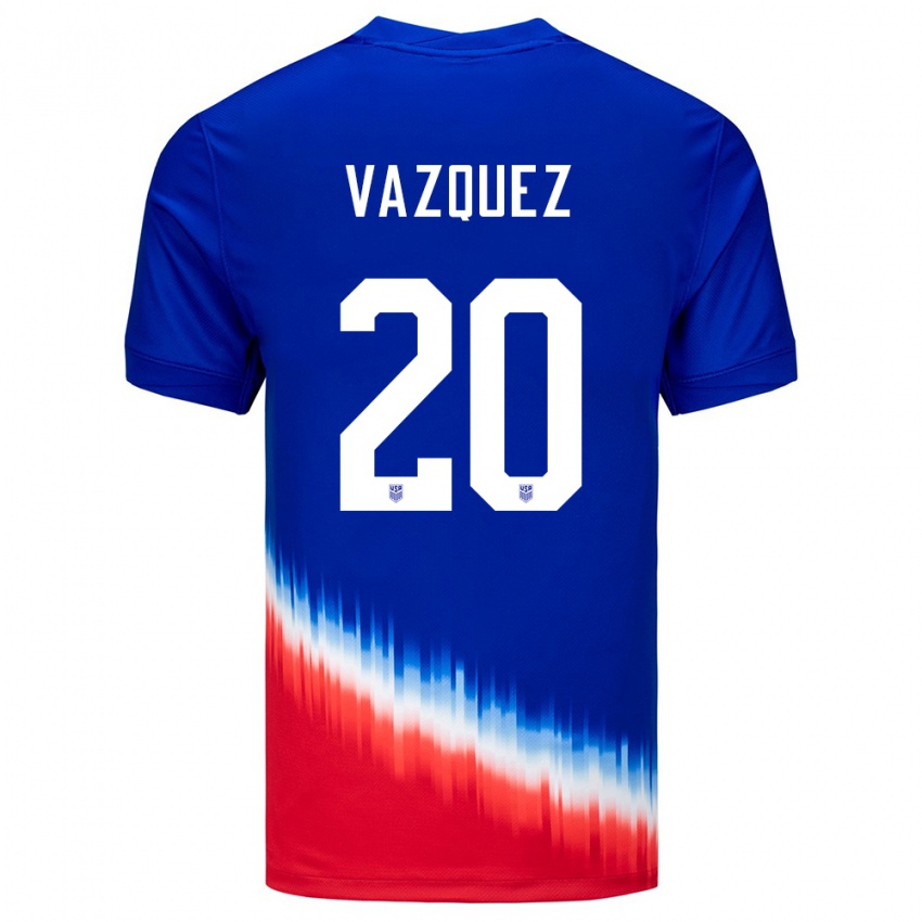 Niño Camiseta Estados Unidos David Vazquez #20 Azul 2ª Equipación 24-26 La Camisa Argentina