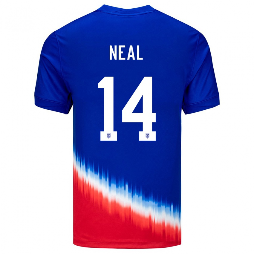 Niño Camiseta Estados Unidos Jalen Neal #14 Azul 2ª Equipación 24-26 La Camisa Argentina