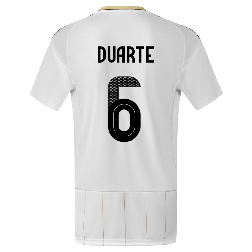 Niño Camiseta Costa Rica Oscar Duarte #6 Blanco 2ª Equipación 24-26 La Camisa Argentina