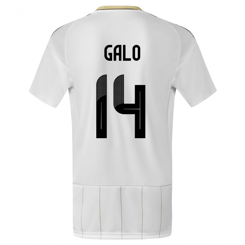 Niño Camiseta Costa Rica Orlando Galo #14 Blanco 2ª Equipación 24-26 La Camisa Argentina