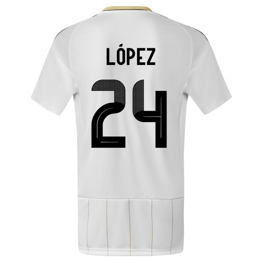 Niño Camiseta Costa Rica Douglas Lopez #24 Blanco 2ª Equipación 24-26 La Camisa Argentina