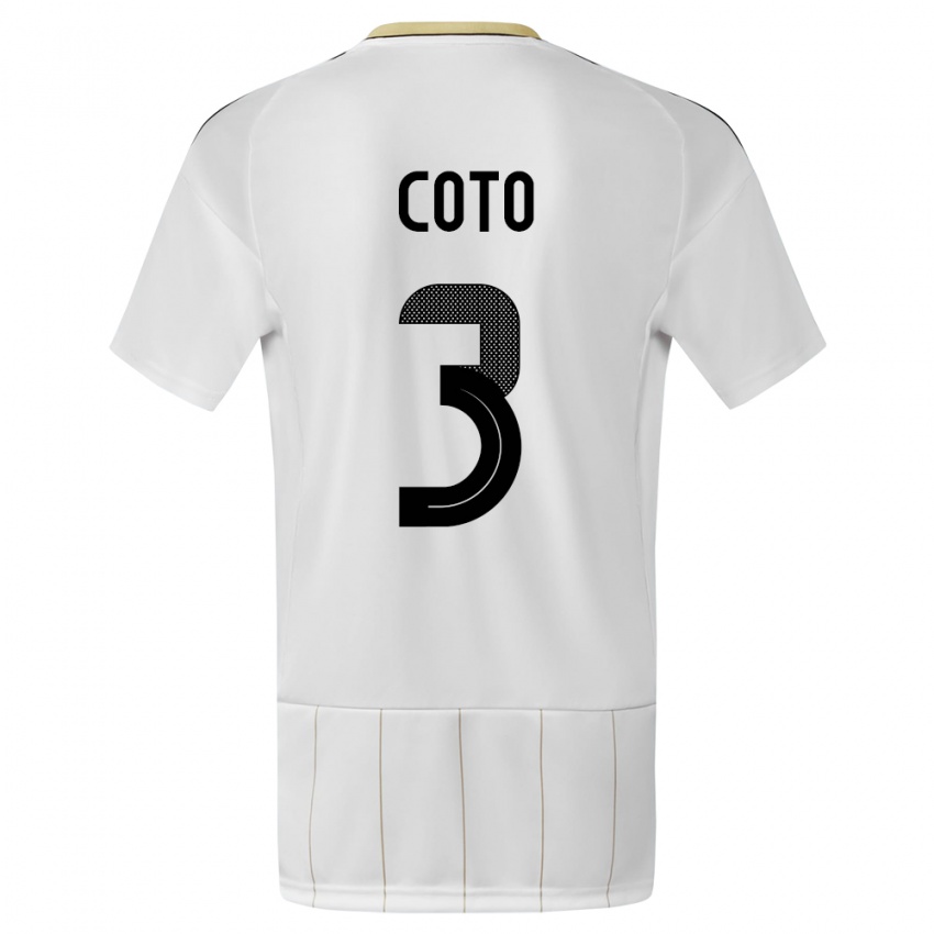 Niño Camiseta Costa Rica Maria Coto #3 Blanco 2ª Equipación 24-26 La Camisa Argentina