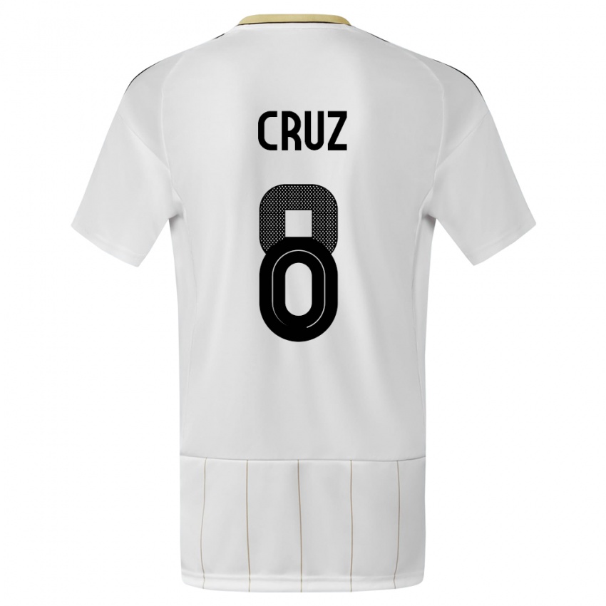 Niño Camiseta Costa Rica Daniela Cruz #8 Blanco 2ª Equipación 24-26 La Camisa Argentina