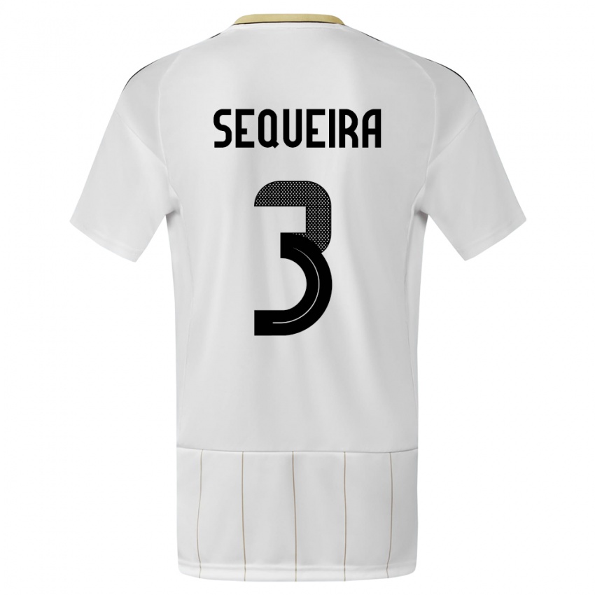 Niño Camiseta Costa Rica Douglas Sequeira #3 Blanco 2ª Equipación 24-26 La Camisa Argentina