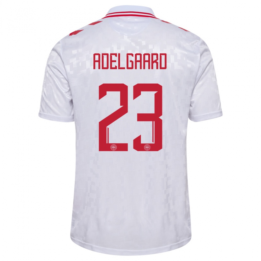 Niño Camiseta Dinamarca Aske Adelgaard #23 Blanco 2ª Equipación 24-26 La Camisa Argentina