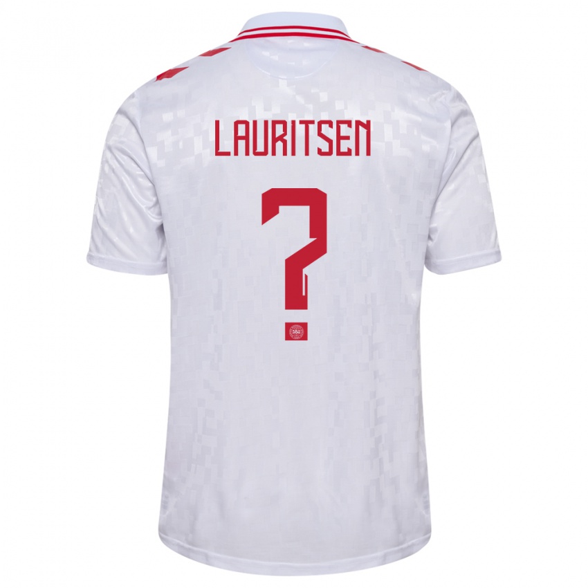 Niño Camiseta Dinamarca Mads Lauritsen #0 Blanco 2ª Equipación 24-26 La Camisa Argentina