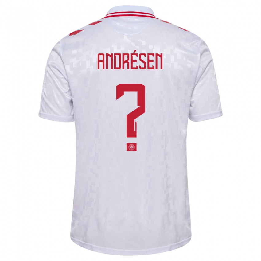 Niño Camiseta Dinamarca Aske Andrésen #0 Blanco 2ª Equipación 24-26 La Camisa Argentina