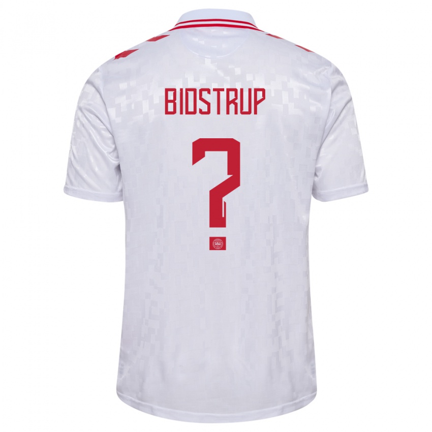 Niño Camiseta Dinamarca Hjalte Bidstrup #0 Blanco 2ª Equipación 24-26 La Camisa Argentina