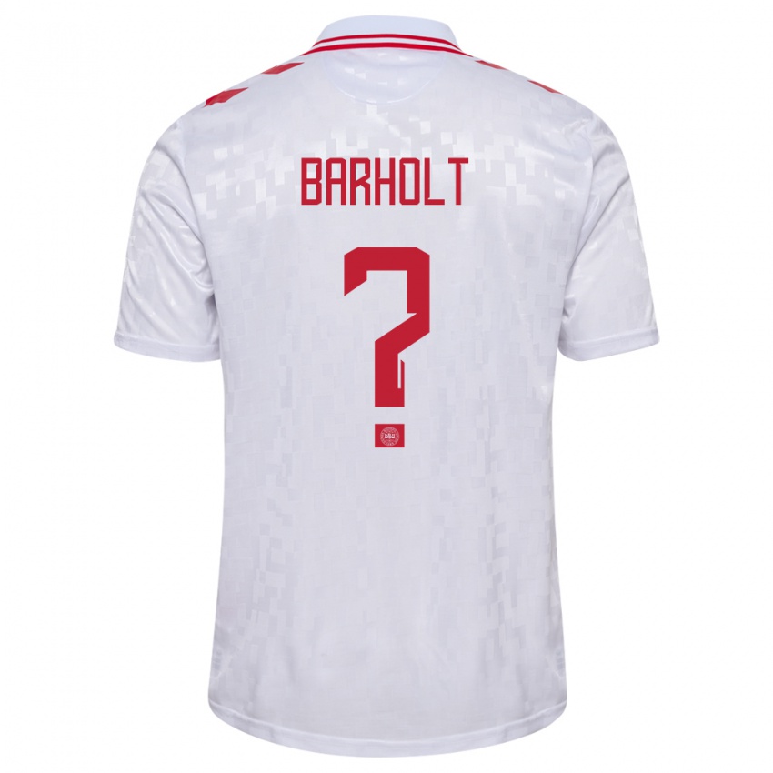 Niño Camiseta Dinamarca Noah Barholt #0 Blanco 2ª Equipación 24-26 La Camisa Argentina