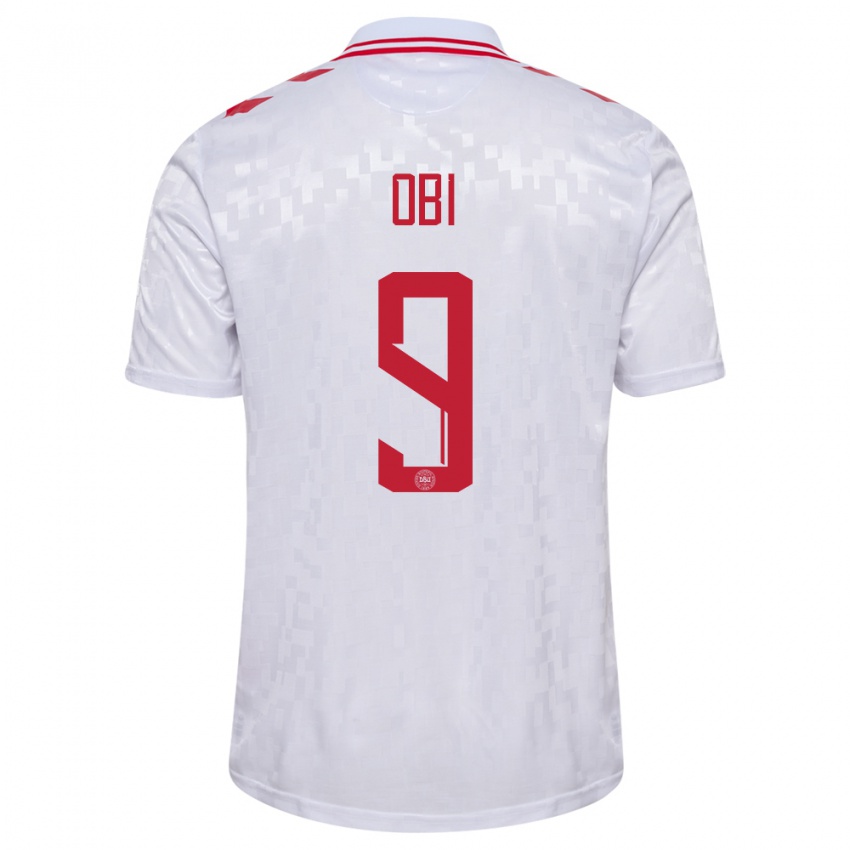 Niño Camiseta Dinamarca Chido Obi #9 Blanco 2ª Equipación 24-26 La Camisa Argentina