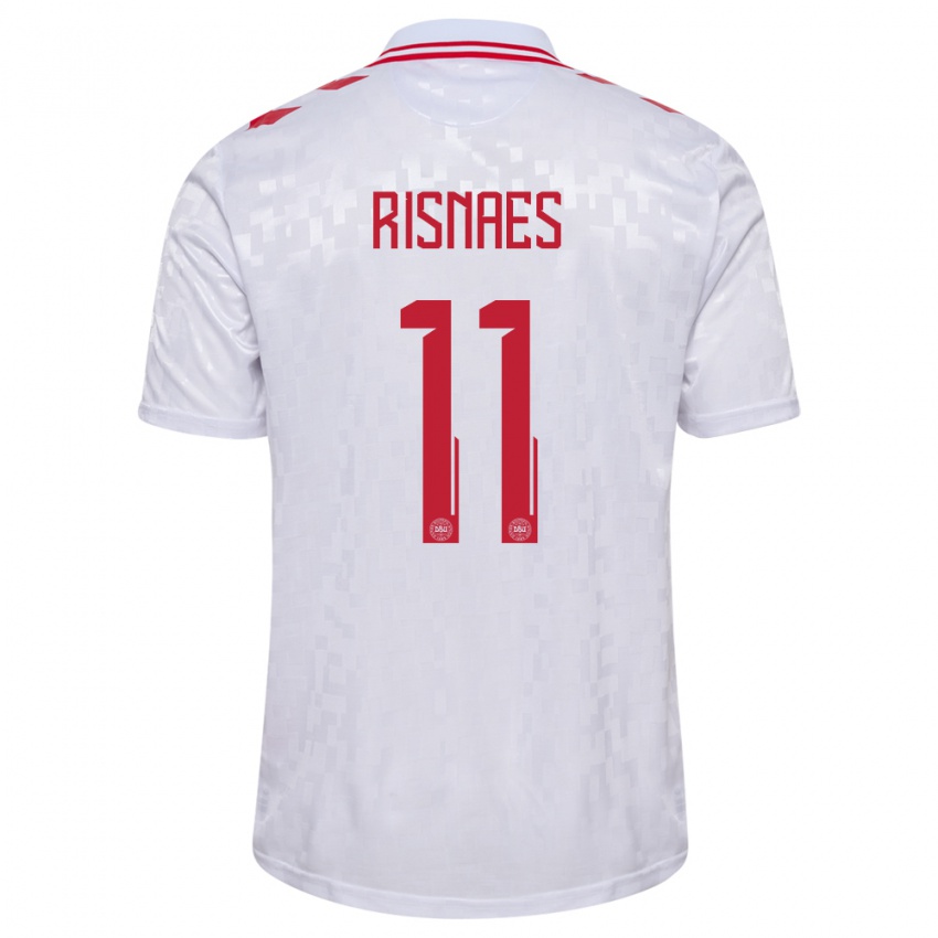 Niño Camiseta Dinamarca Roberto Risnaes #11 Blanco 2ª Equipación 24-26 La Camisa Argentina