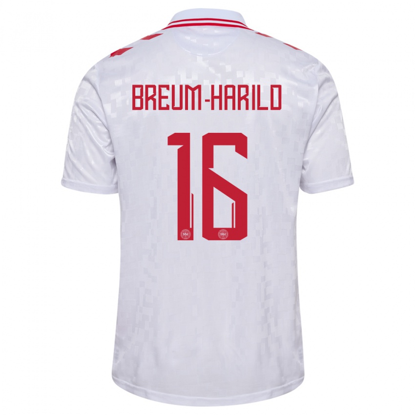 Niño Camiseta Dinamarca Tobias Breum-Harild #16 Blanco 2ª Equipación 24-26 La Camisa Argentina