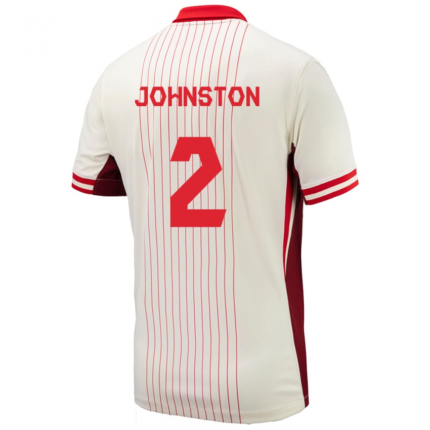 Niño Camiseta Canadá Alistair Johnston #2 Blanco 2ª Equipación 24-26 La Camisa Argentina