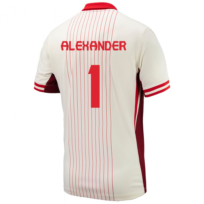 Niño Camiseta Canadá Ben Alexander #1 Blanco 2ª Equipación 24-26 La Camisa Argentina