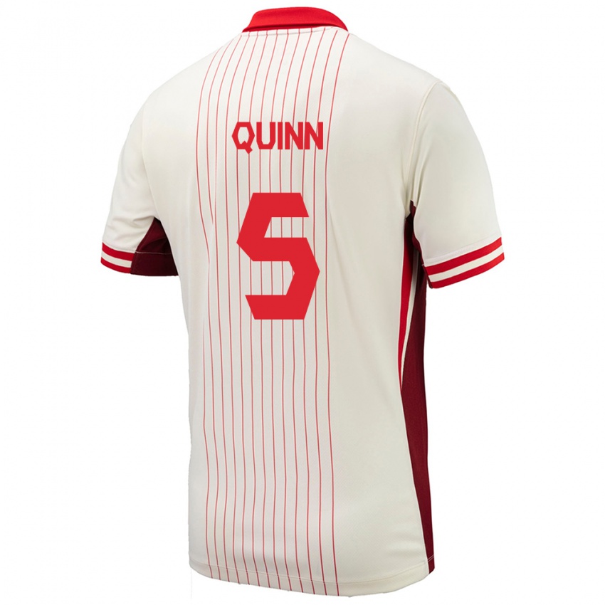 Niño Camiseta Canadá Quinn #5 Blanco 2ª Equipación 24-26 La Camisa Argentina