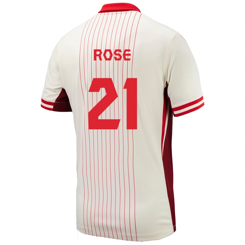 Niño Camiseta Canadá Jade Rose #21 Blanco 2ª Equipación 24-26 La Camisa Argentina