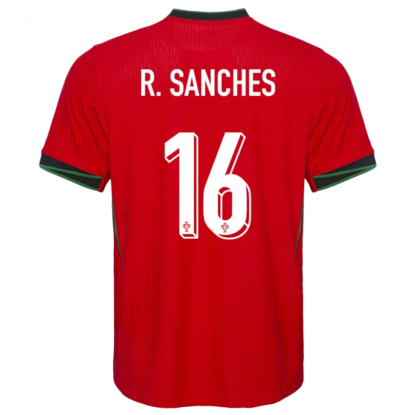 Hombre Camiseta Portugal Renato Sanches #16 Rojo 1ª Equipación 24-26 La Camisa Argentina
