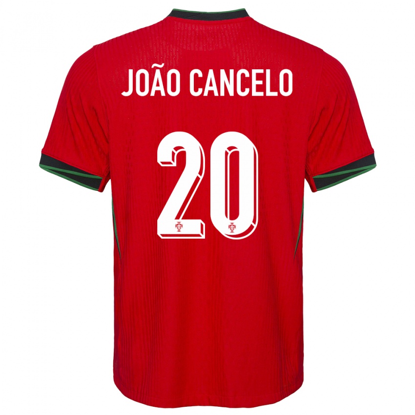 Hombre Camiseta Portugal Joao Cancelo #20 Rojo 1ª Equipación 24-26 La Camisa Argentina