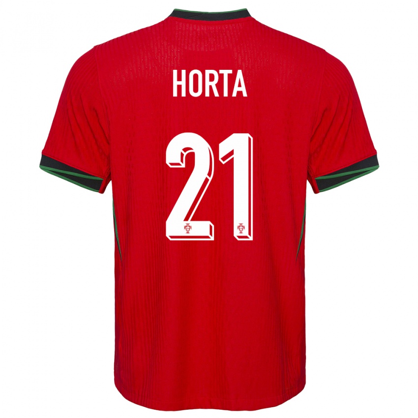 Hombre Camiseta Portugal Ricardo Horta #21 Rojo 1ª Equipación 24-26 La Camisa Argentina