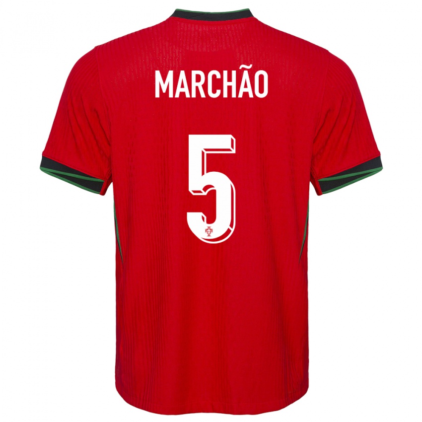 Hombre Camiseta Portugal Joana Marchao #5 Rojo 1ª Equipación 24-26 La Camisa Argentina