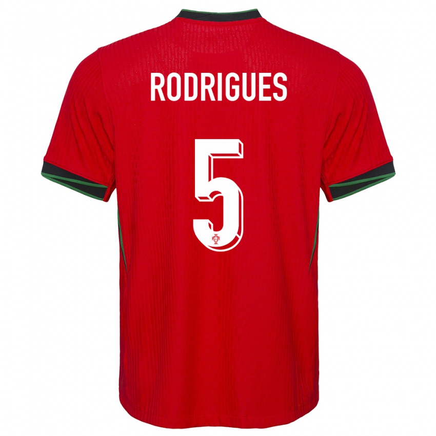 Hombre Camiseta Portugal Rafael Rodrigues #5 Rojo 1ª Equipación 24-26 La Camisa Argentina