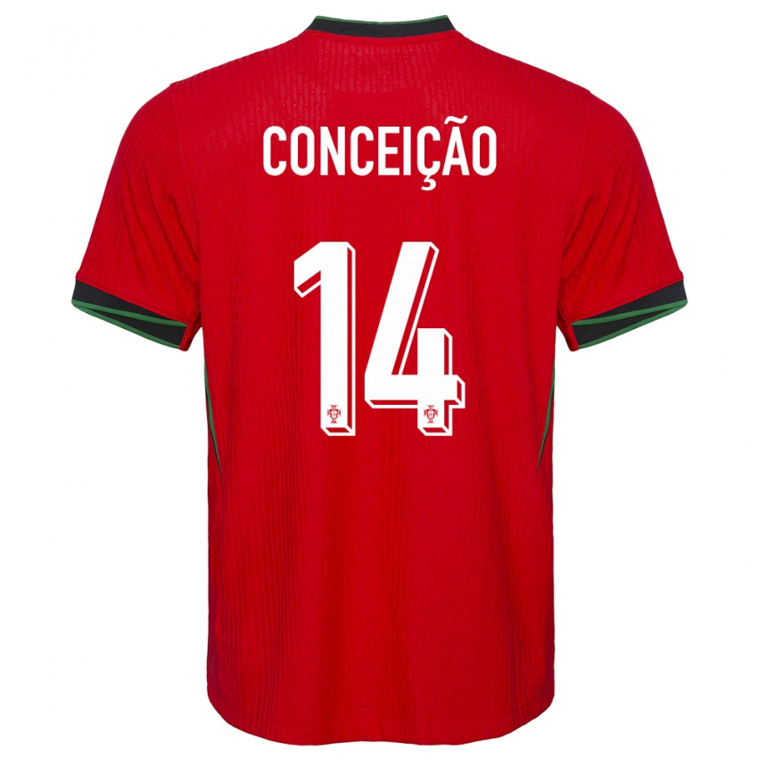 Hombre Camiseta Portugal Rodrigo Conceicao #14 Rojo 1ª Equipación 24-26 La Camisa Argentina