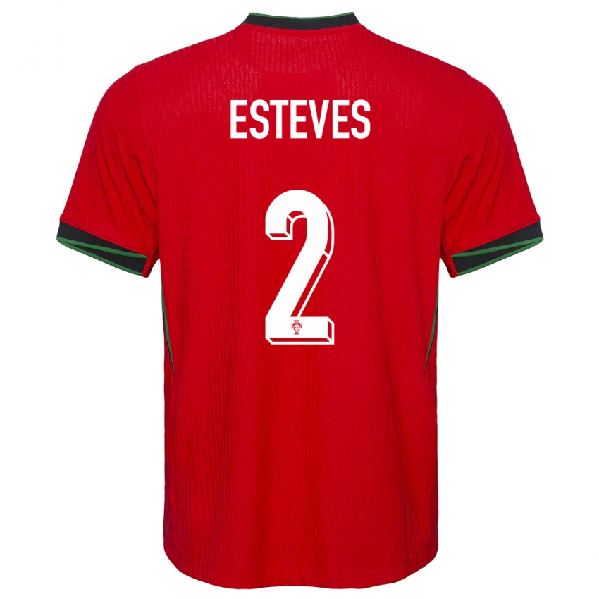 Hombre Camiseta Portugal Goncalo Esteves #2 Rojo 1ª Equipación 24-26 La Camisa Argentina
