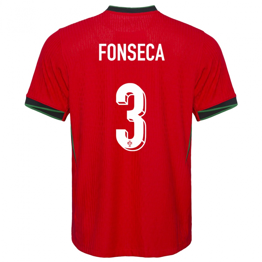Hombre Camiseta Portugal Joao Fonseca #3 Rojo 1ª Equipación 24-26 La Camisa Argentina