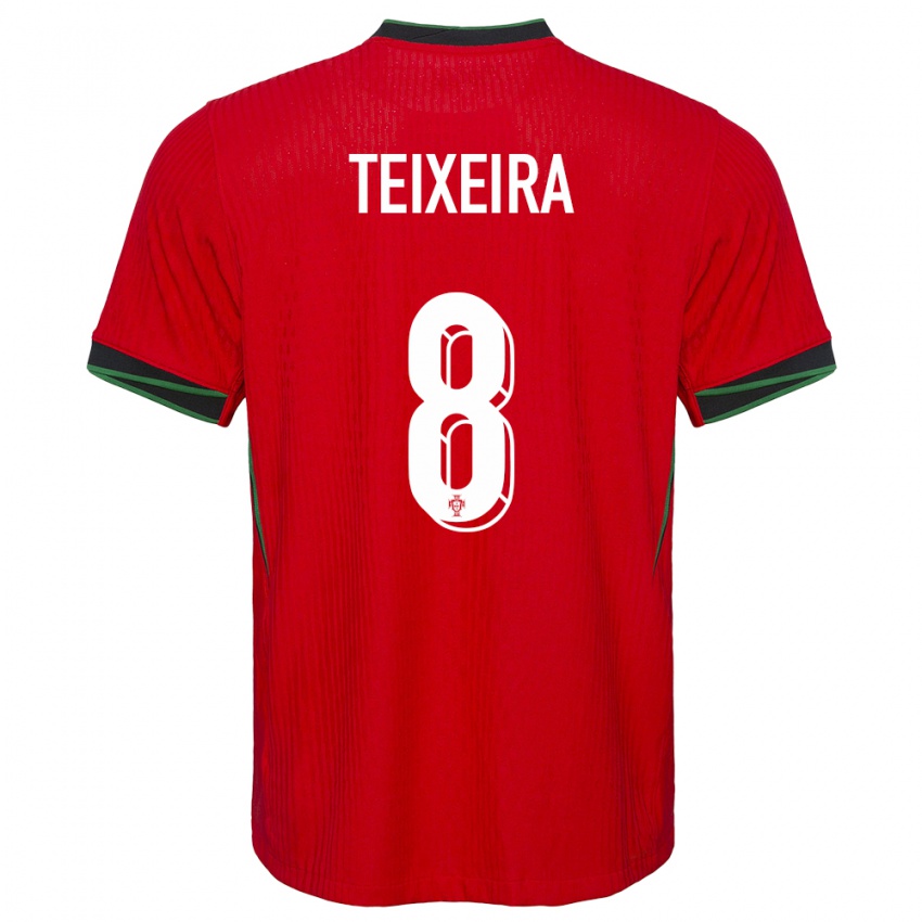 Hombre Camiseta Portugal Joao Teixeira #8 Rojo 1ª Equipación 24-26 La Camisa Argentina