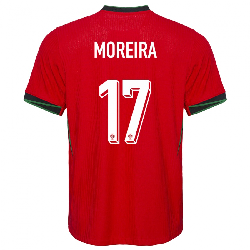 Hombre Camiseta Portugal Goncalo Moreira #17 Rojo 1ª Equipación 24-26 La Camisa Argentina