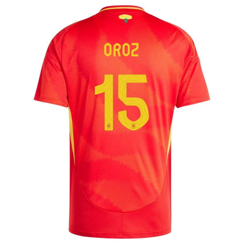 Hombre Camiseta España Maite Oroz #15 Rojo 1ª Equipación 24-26 La Camisa Argentina