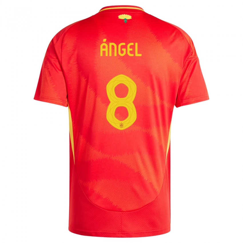 Hombre Camiseta España Manuel Angel #8 Rojo 1ª Equipación 24-26 La Camisa Argentina