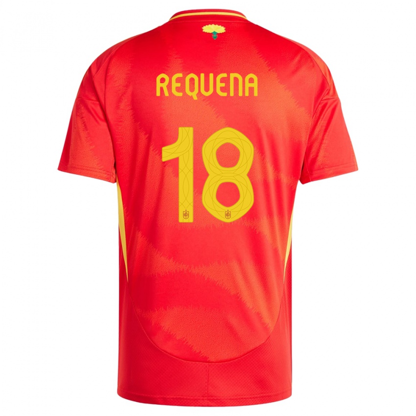 Hombre Camiseta España Daniel Requena #18 Rojo 1ª Equipación 24-26 La Camisa Argentina